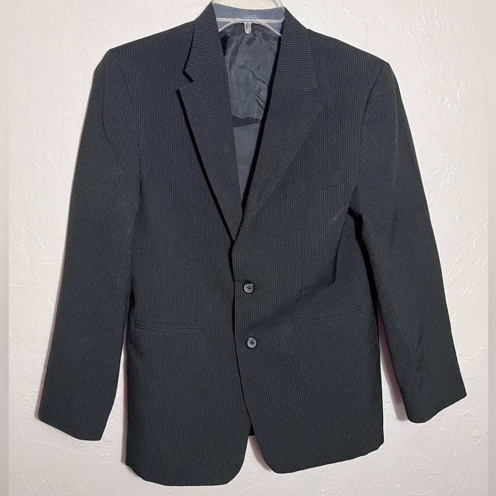 HOLIDAY EDITIONS BLACK PINSTRIPE SUIT JACKET SIZE 16
